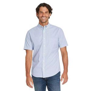 Goodfellow Men XXL 50/52 Light Blue Short Sleeve Button Up Slim Fit Denim Shirt